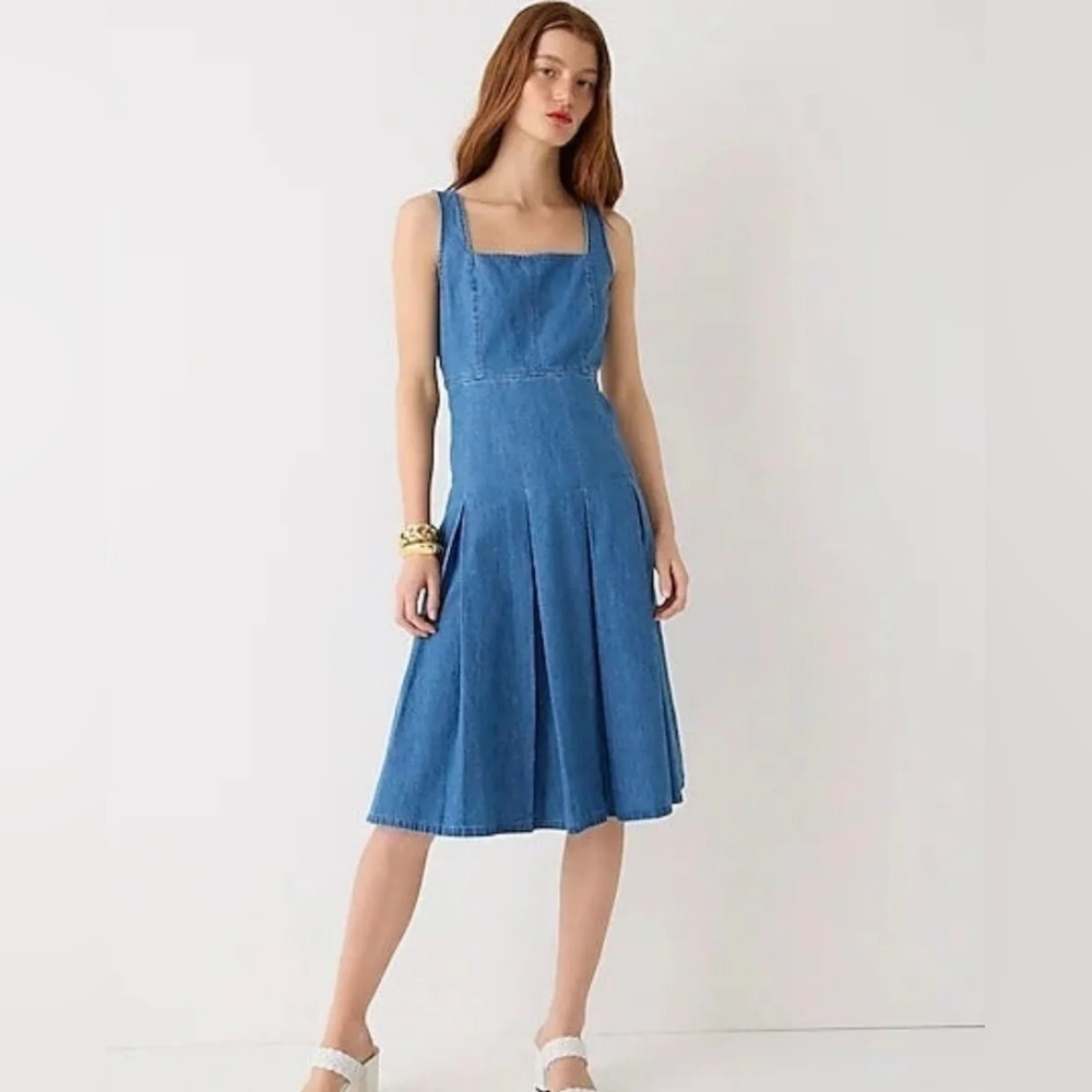 J.crew pleated chambray dress size 4